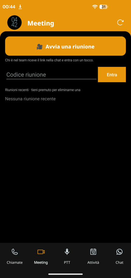 Avvio di una riunione video