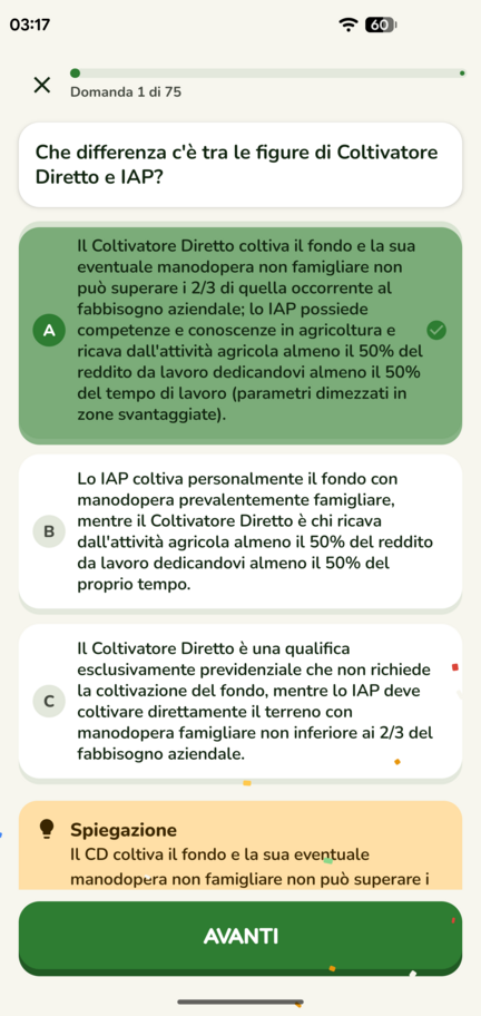 Domanda con spiegazione della risposta